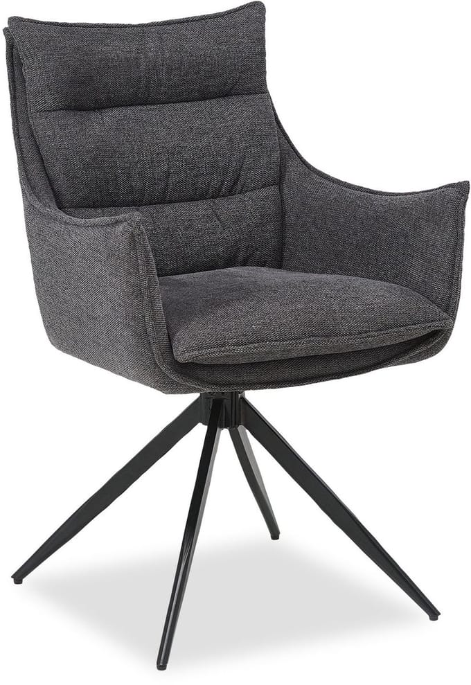 Homestyle4u Eetkamerstoel - 1 stuk - Draaibaar - Antraciet