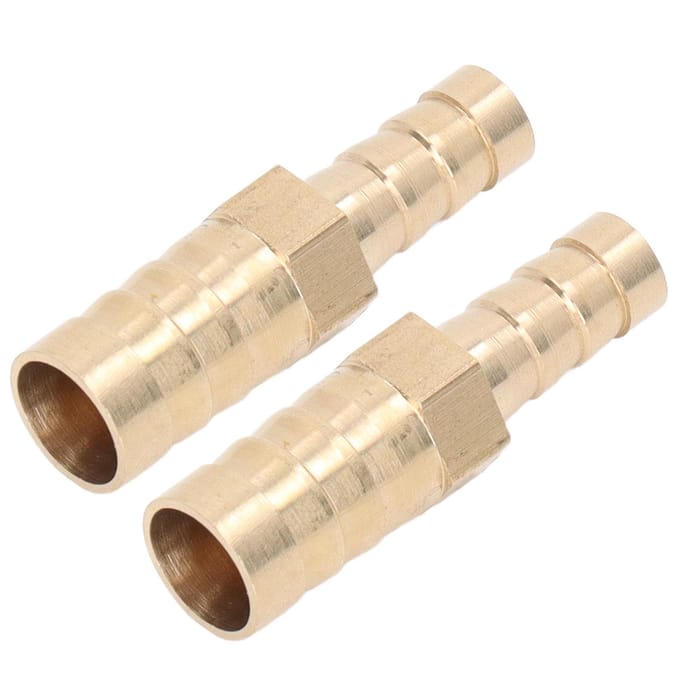 2 Stuks Geribbelde Koppeling Verbindingsstuk Messing Slangpilaar Verloopstuk Zeskant Verloop Geribbelde Connector 12mm(12in) naar