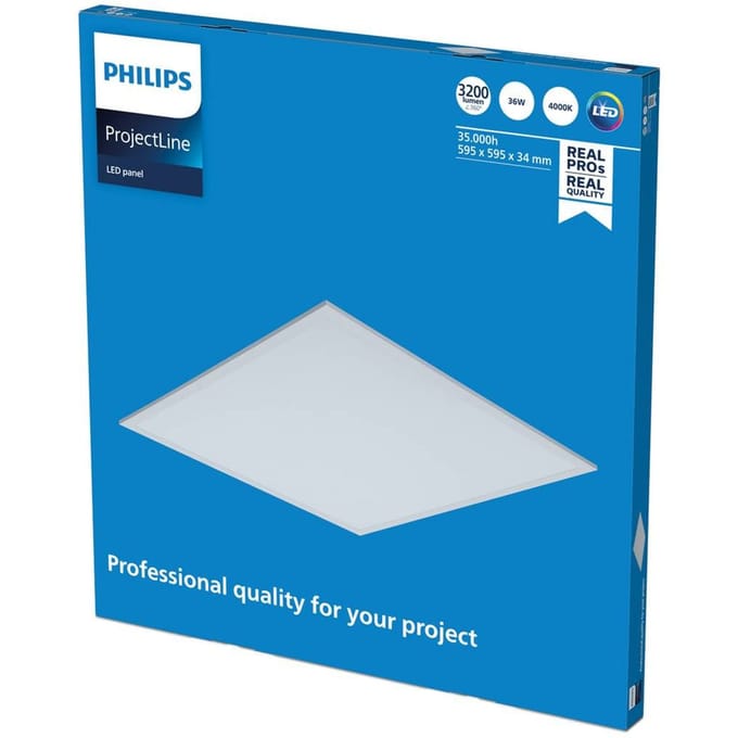 Philips ProjectLine Inbouwpaneel 60 x 60 cm natuurlijk wit licht, 4000 K 3200 lm