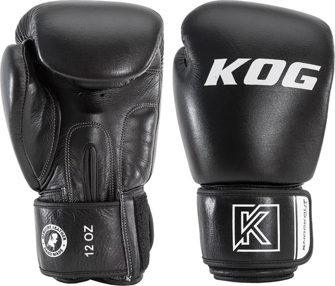 Knockout Gear Bokshandschoenen Van Echt Rundleer - Zwart - 12 oz