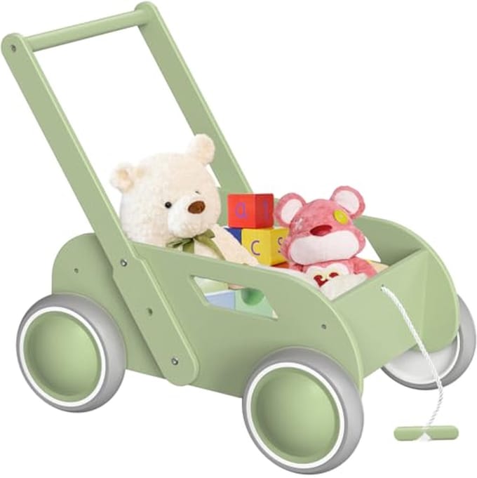 Houten loopwagen voor baby's en peuters - ideale wandelhulp en speelgoed