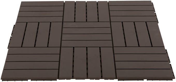 Terrastegels – Patiotegels – Set van 9 – Roosterpatroon – Houtlook – Chocolade