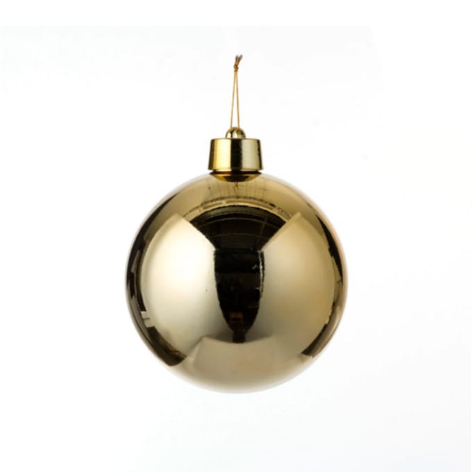 1x Grote kunststof kerstbal goud 20 cm - Groot formaat gouden kerstballen