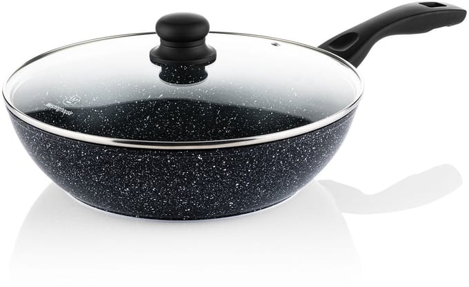 Westinghouse Wokpan – Ø 30 cm – Inductie – Inclusief Deksel – Black Marble
