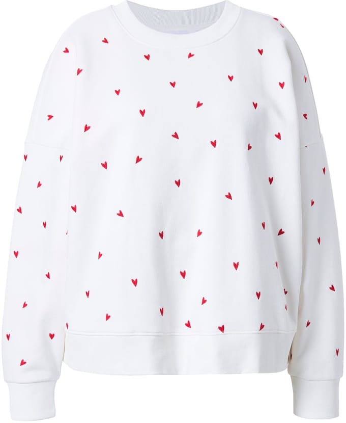 Studio Untold - Dames - Sweatshirt oversized Heart-borduursel - Off-white - Maat 42+