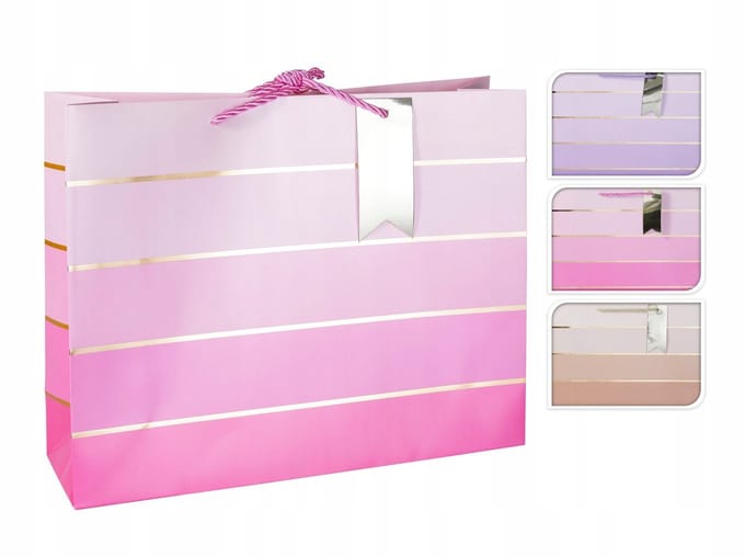 Koopman - Cadeautas - Pastel Ombre - 10x32x26 cm - Goudaccenten