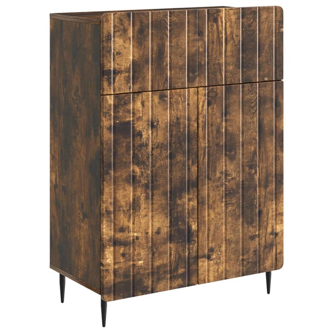 vidaXL - Dressoir - Gerookt - eiken - 66 - x - 34,5 - x - 92 - cm - Bewerkt - hout