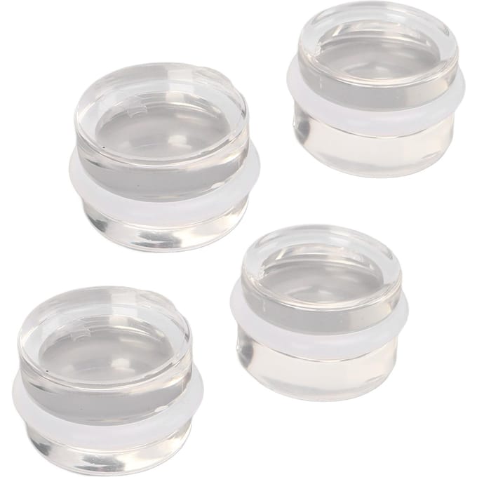 Lot de 4 butées de porte en plastique acrylique transparent de forme ronde sans perçage pour salon, salle de bain