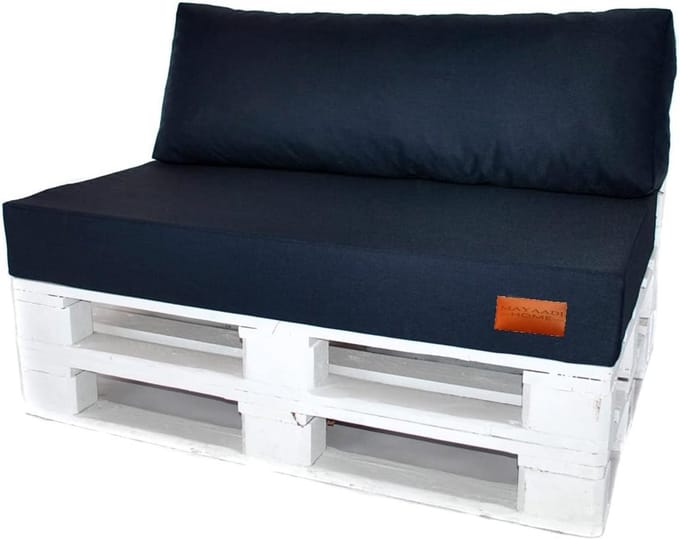 Palletkussen Buiten en Binnen Donkerblauw Jeans 120x80x10cm