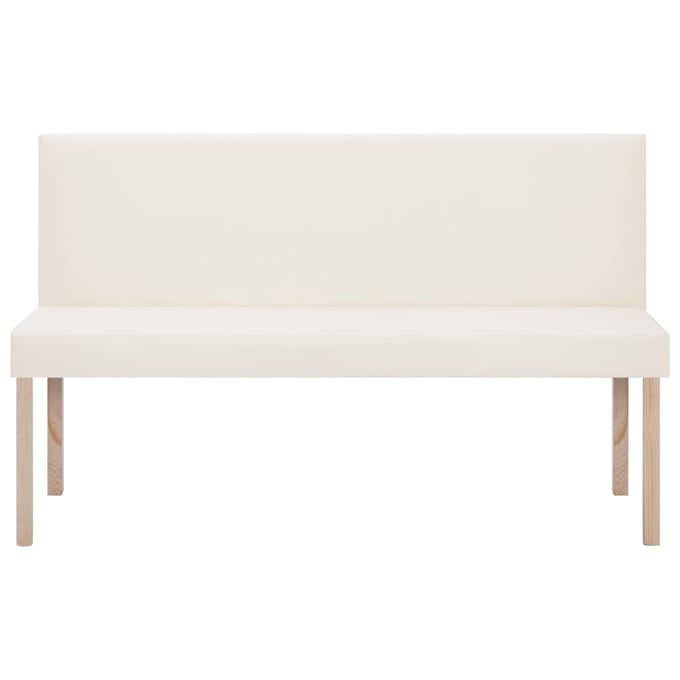 vidaXL - Bankje - 139,5 - cm - kunstleer - crème