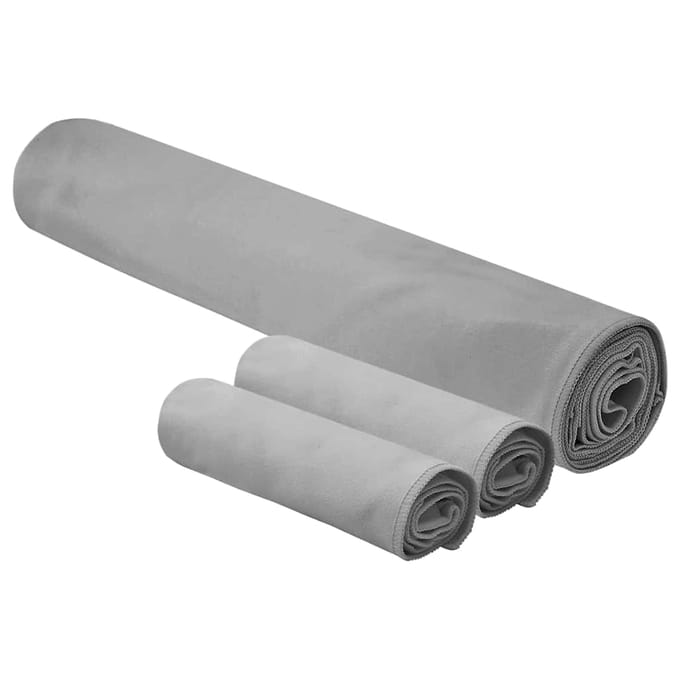 vidaXL - Sporthanddoek - Set - 3 - st - Donkergrijs - 210 - x - 100 - cm