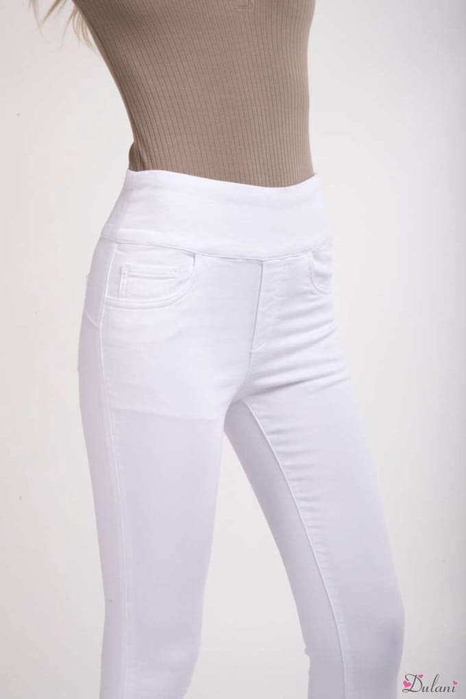 Broek Toxik3 met hoge taille jog denim extra comfy wit