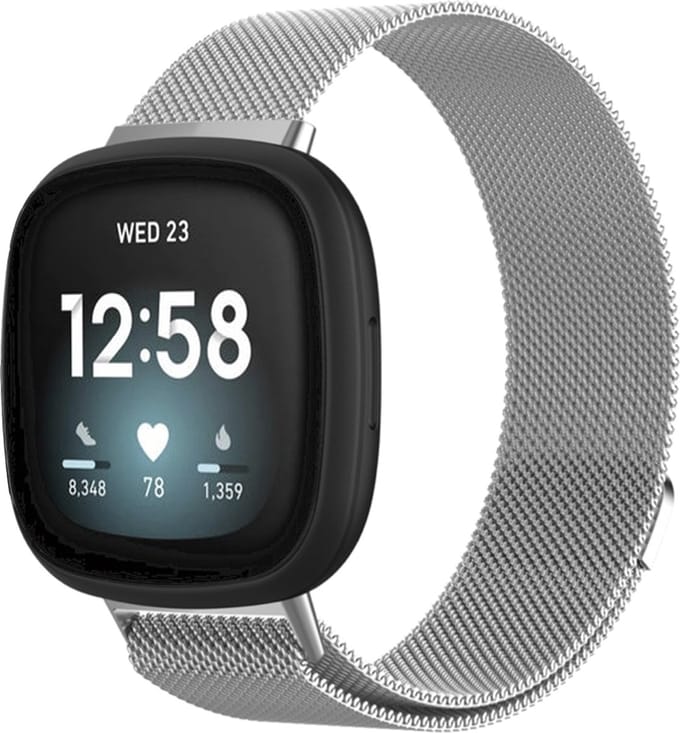 MY PROTECT - Milanese Bandje Geschikt Voor Fitbit Versa 3 / Versa 4 / Fitbit Sense - Milanees Fitbit Bandje - Zilver