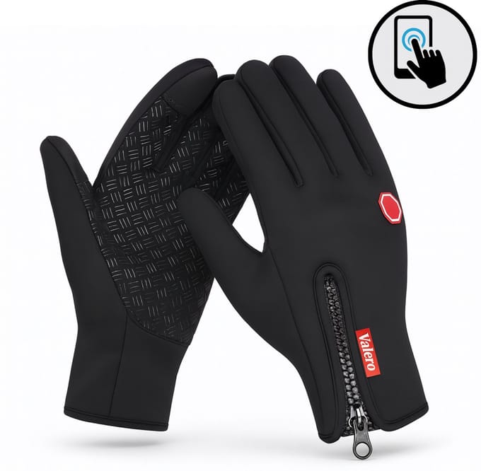 Valero Handschoenen – Waterdicht Winddicht & Warm – Touchscreen – Maat XXL – Unisex – Zwart