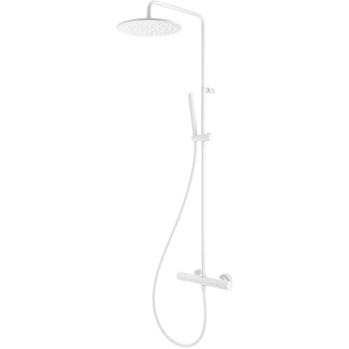 Herzbach DEEP WHITE shower column with exposed shower thermostat 23.988250.1.07