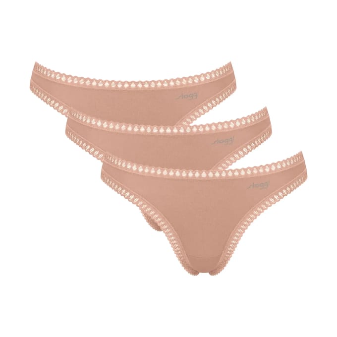 Sloggi Women GO Crush String (3-pack) - dames string - beige