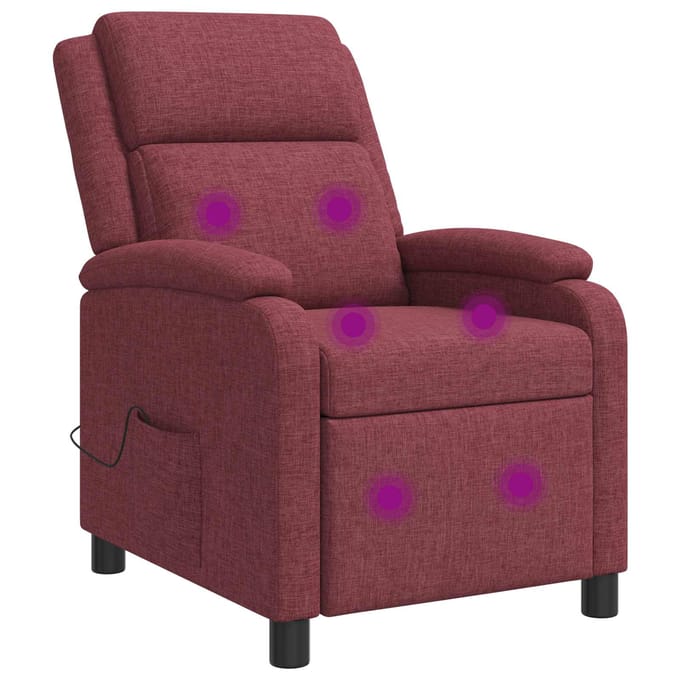 vidaXL - Massage - Relaxstoel - Wijnrood - Stof