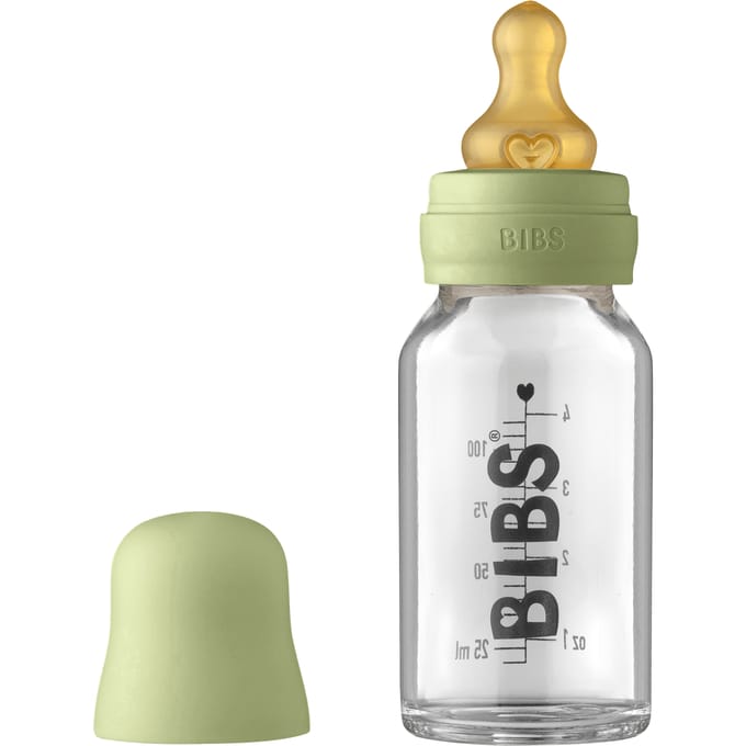 BIBS Baby Glazen Fles Complete Set Latex Sage 110 ml