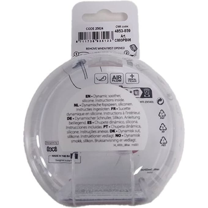 Difrax LOVI Fopspeen Dynamisch - Prime - 18+ Maanden - Lichtroze & Paars - 2 Stuks