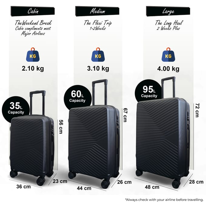 Harde zwarte koffer, robuuste 8-wiel bagage, handbagagetas