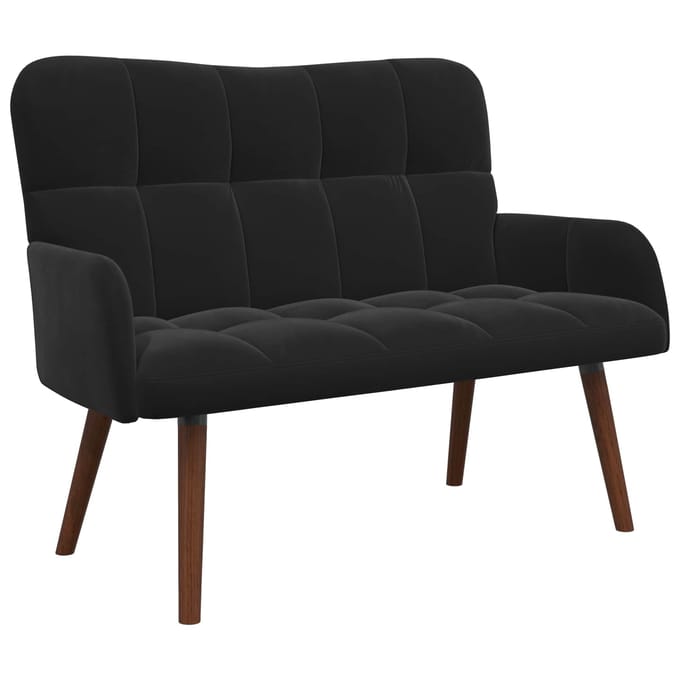 vidaXL - 2-Zits - Sofa - Zwart - 115 - x - 61 - x - 87 - cm - fluweel