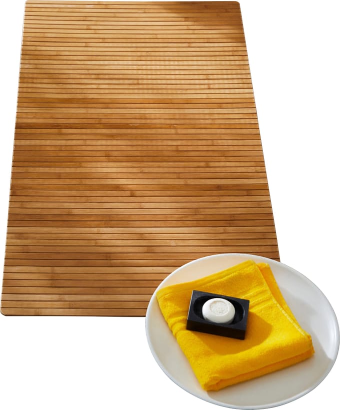 Kleine Wolke Badmat Bambus 50X80 Cm Bruin