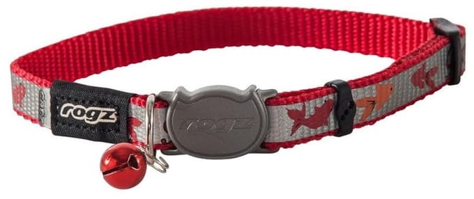 Rogz Reflecto honden- en kattenriem – Rood – 11 mm – 20 tot 31 cm – Vis Design
