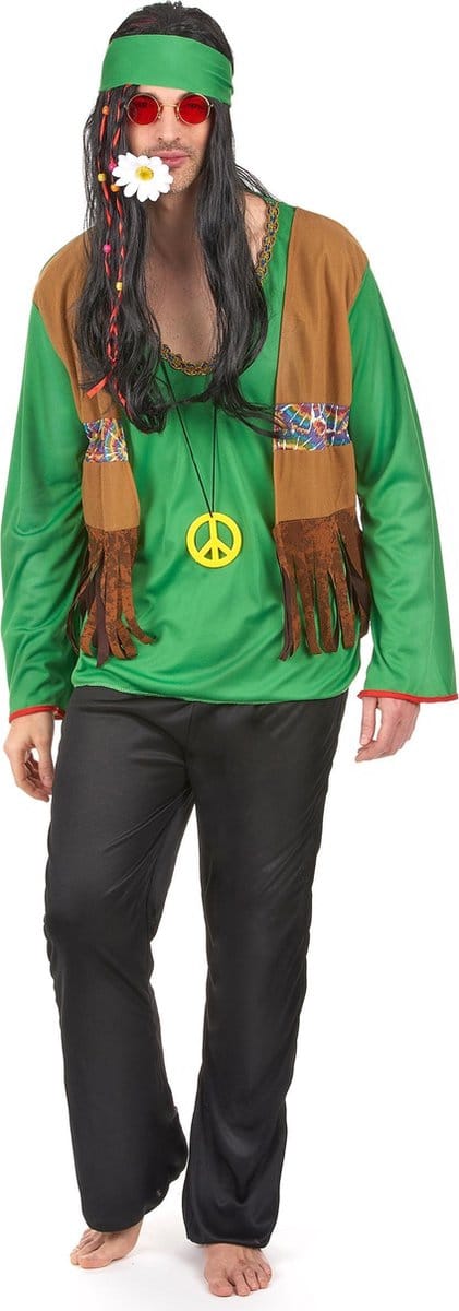 Groen hippie pak voor heren - Verkleedkleding - One size