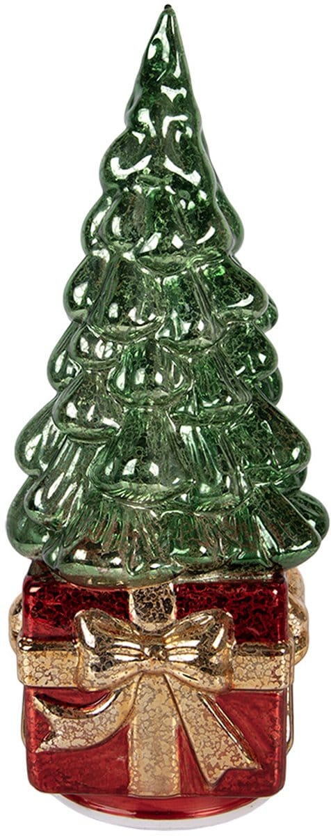 Clayre & Eef Kerstdecoratie met LED-verlichting Kerstboom 13x13x30 cm Groen Kunststof