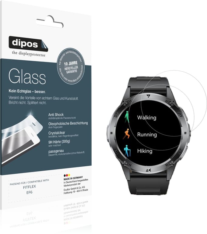 dipos – 2x Pantserfolie geschikt voor FITFLEX EF6 | 9H Screenprotector