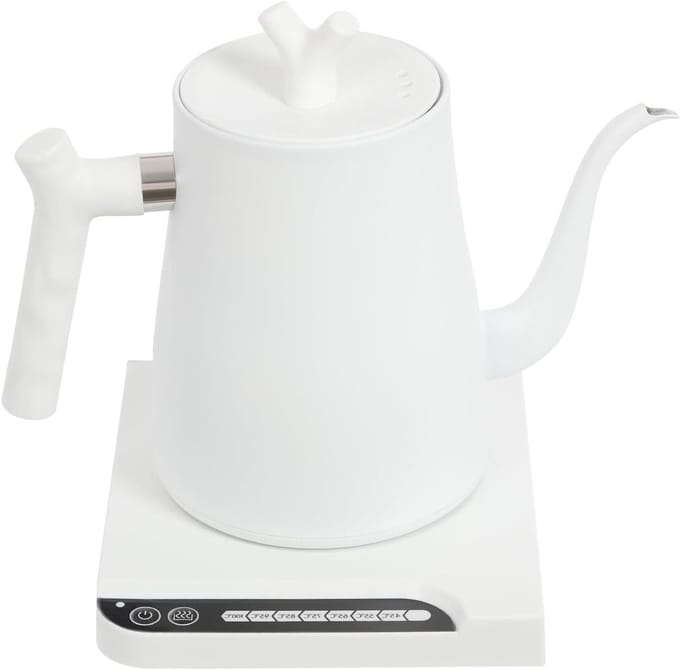 Elektrische Waterkoker - Zwanenhals Ketel - Dranken Bereiden - Instelbare Temperatuur - 1 Liter - Wit