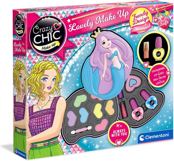 Clementoni - Crazy Chic - Palette de maquillage Sirene - 2 palettes de fards a paupieres