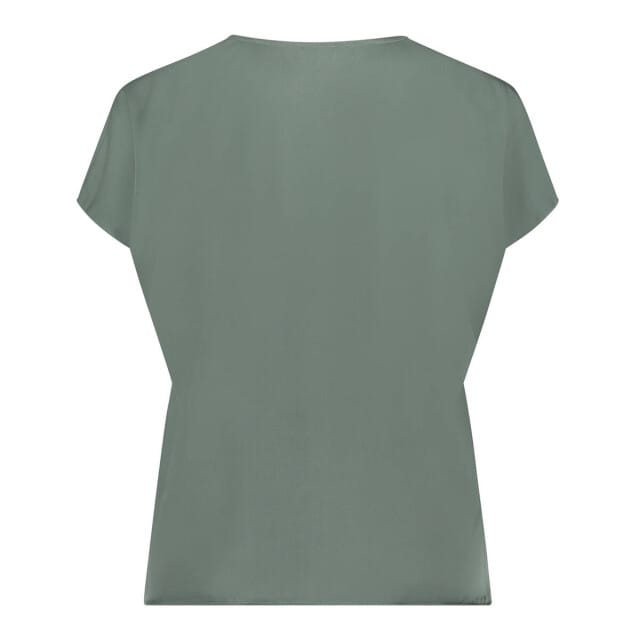 Blouseshirt van satijn met V-hals