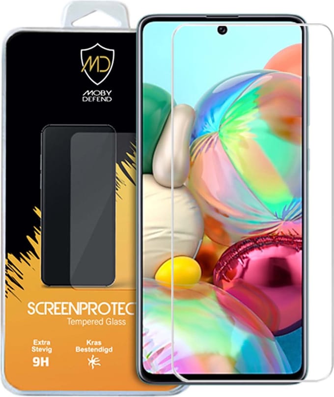 MobyDefend Screenprotector - Geschikt voor Samsung Galaxy A71 - Case-Friendly Screensaver - Gehard Glas