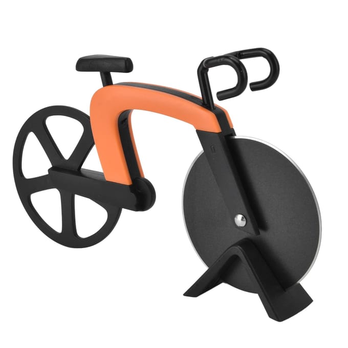 Fiets Pizzasnijder Wiel Roestvrij Staal Fietsvormig Pizzames Keuken Pizzasnijgereedschap Oranje oranje