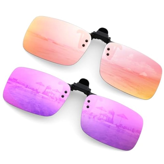 Clip-on zonneklep voor brildragers - 2 stuks met gepolariseerde lenzen