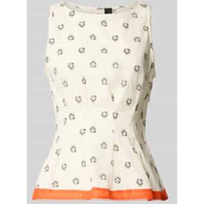 Blousetop met achterste druppelvormige hals