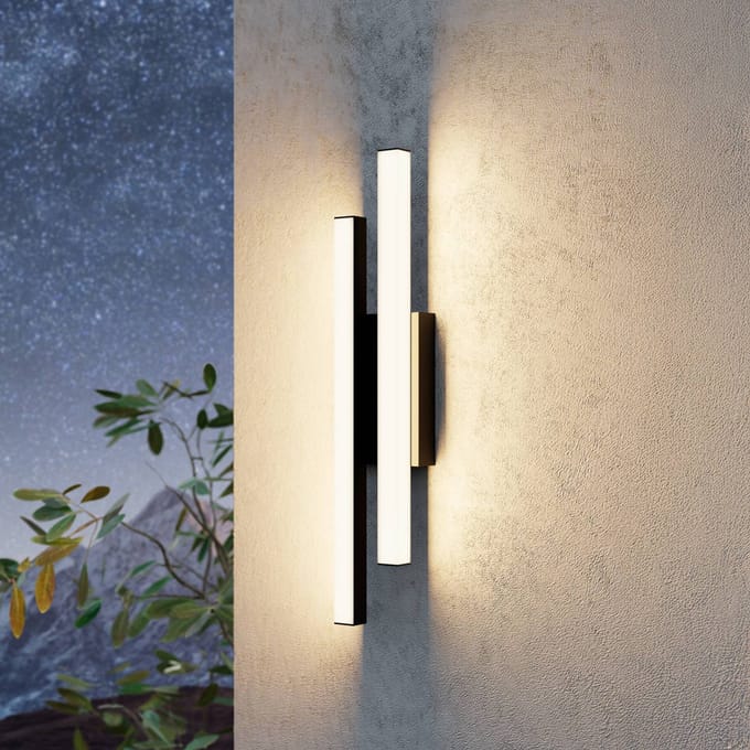 EGLO SERRICELLA Outdoor wall Lamp 2L, Zwart/wit