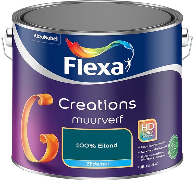 Flexa - Creations Muurverf Zijdemat - 100% Eiland - Mengverf - 2,5 L