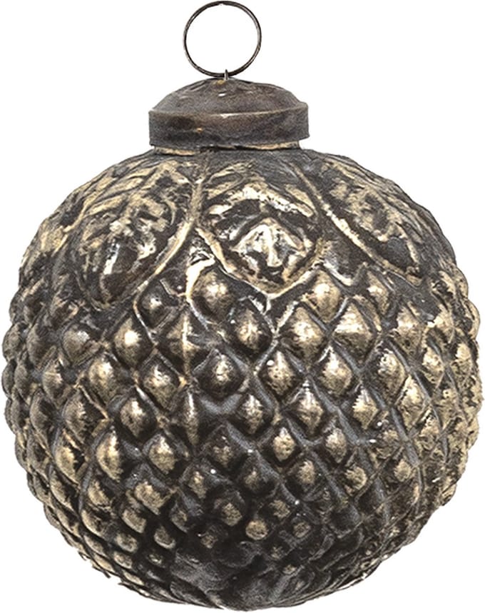 Clayre & Eef Kerstbal Overig Ø 7 cm Bruin Glas Kerstballen