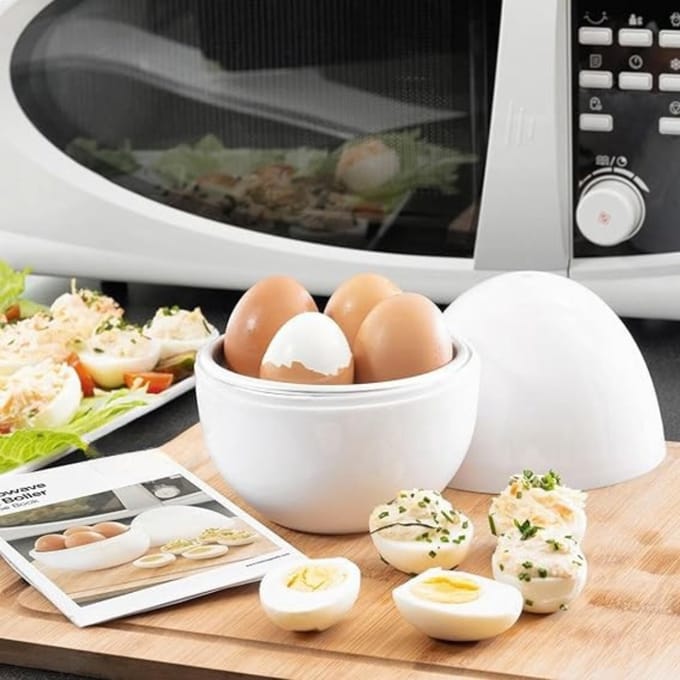 DYNA® Eierkoker electrisch - Eierkoker - Eierkoker met timer - Wit - ‎‎14cm x 14cm x 16cm