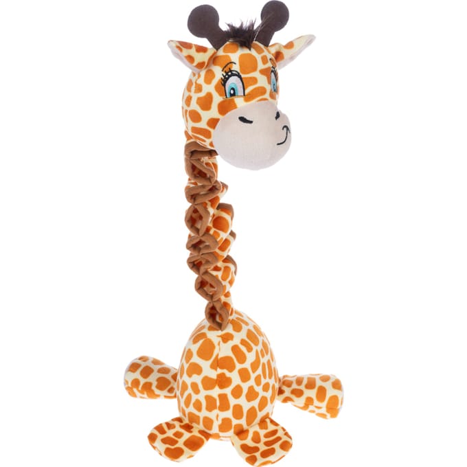 TIAKI hondenspeeltje giraffe met elastische nek 60x19x13cm