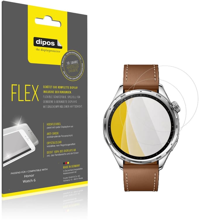 dipos – 2x Beschermfolie geschikt voor Honor Watch 6 | 3D Full Cover Screenprotector | 100% Passend