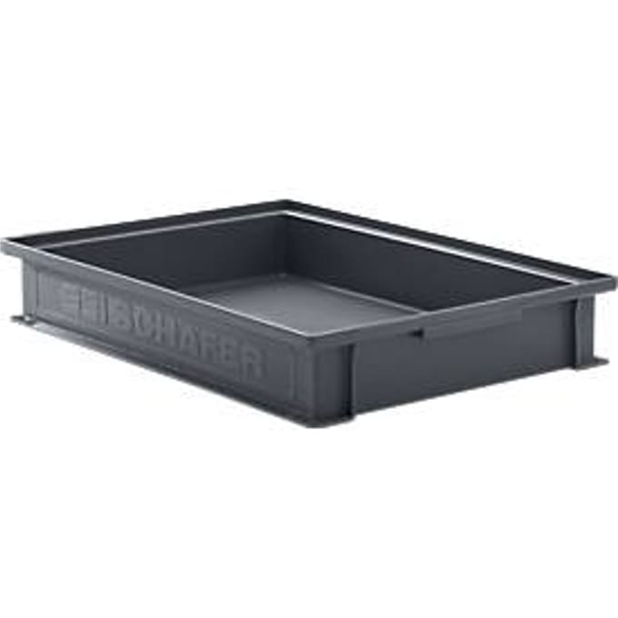 Stapelbak serie 14/6-2F, van PP, ESD-geleidend, inhoud 8 l, zwart