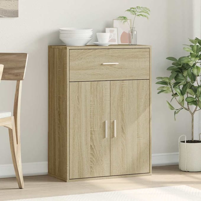 vidaXL - Dressoir - 60x30x84 - cm - bewerkt - hout - sonoma - eikenkleurig