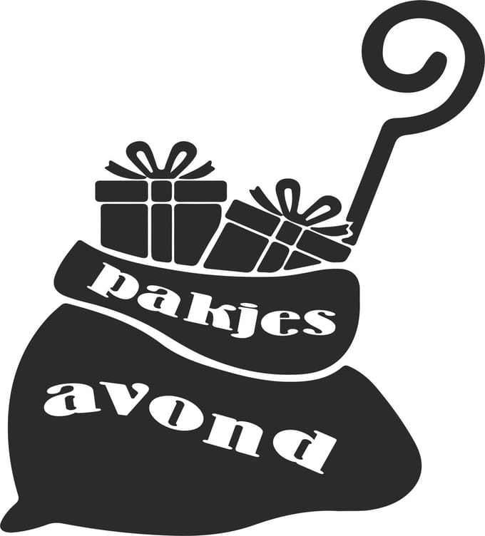 Raamsticker - Sinterklaas - Pakjesavond - 15cm x 16cm