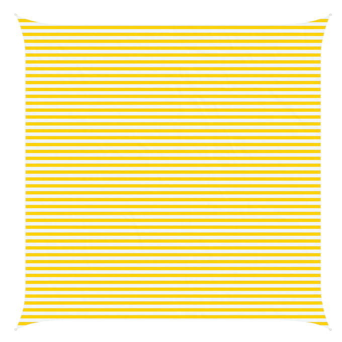 vidaXL - Zonneschaduw - 6 - x - 6 - m - 100% - Polyester - Oxford - Vierkant - Geel - en - Wit