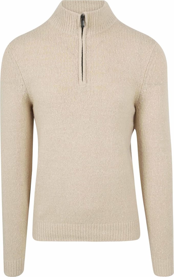 Suitable Half Zip Pullover Boiled Wool Ecru - Maat XXL - Heren - Quarter zip - Schipperstrui met rits - Volwassen mannen