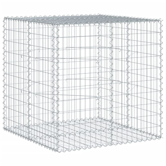 vidaXL - Schanskorf - 100x100x100 - cm - gegalvaniseerd - ijzer - zilverkleurig