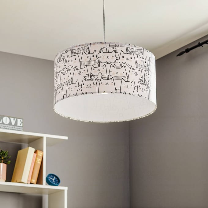 Maco Design Hanglamp Cats bedrukt met een kattenmotief